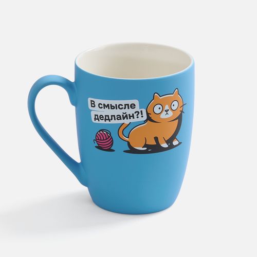 Кружка Good Morning с покрытием софт-тач, ver.2, голубая