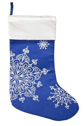 Новогодний носок «Снежинки», синий