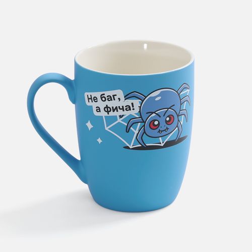 Кружка Good Morning с покрытием софт-тач, ver.2, голубая