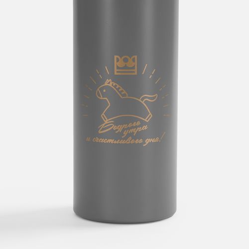 Бутылка для воды Billy Gym, матовая серая