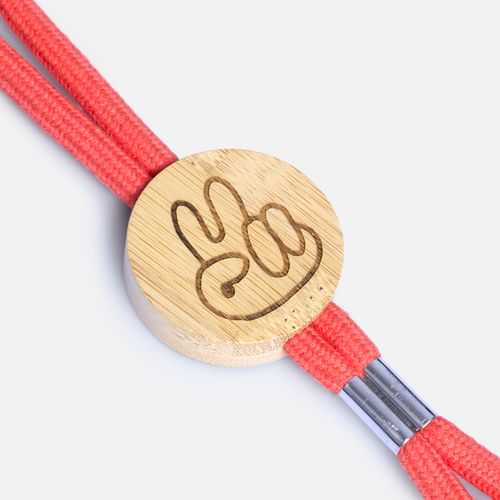 Шнурок для бейджа Tube Wood, красный