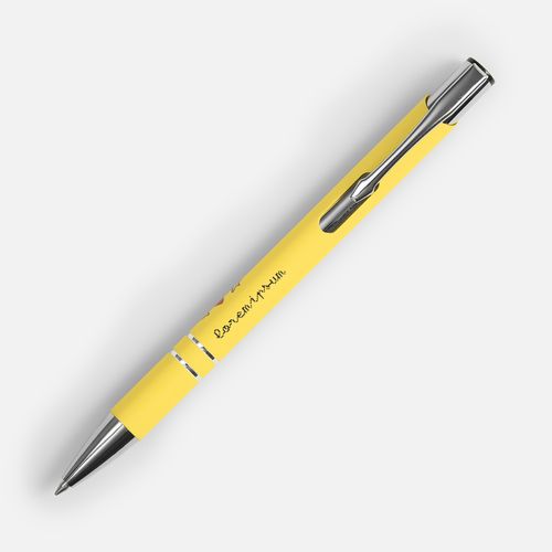 Ручка шариковая Keskus Soft Touch, желтая