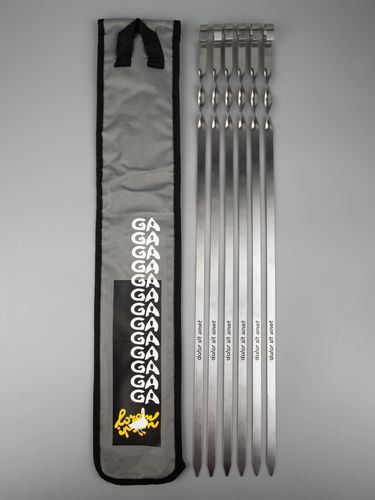 Набор шампуров в чехле Long Bower, серый