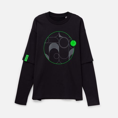 Лейбл из ПВХ Dzeta Round, L, зеленый неон