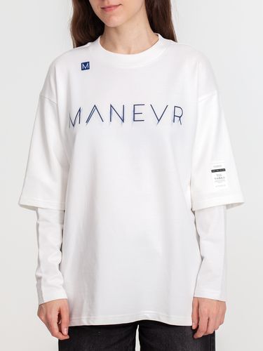 Футболка оверсайз с двойным рукавом Kosmos, молочно-белая