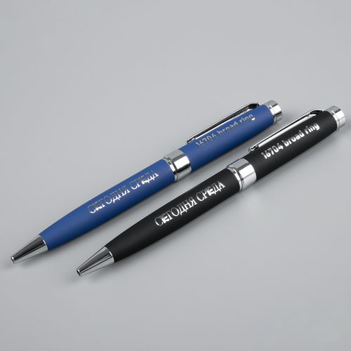 Ручка шариковая Broad Ring Soft Touch, темно-синяя