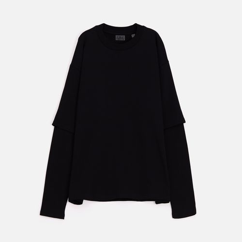 Футболка оверсайз с двойным рукавом Kosmos, черная