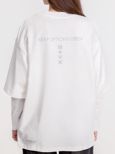 Футболка оверсайз с двойным рукавом Kosmos, молочно-белая