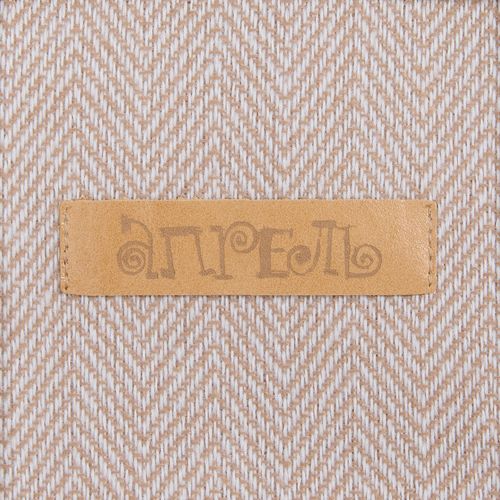 Лейбл кожаный Pasek, S, бежевый