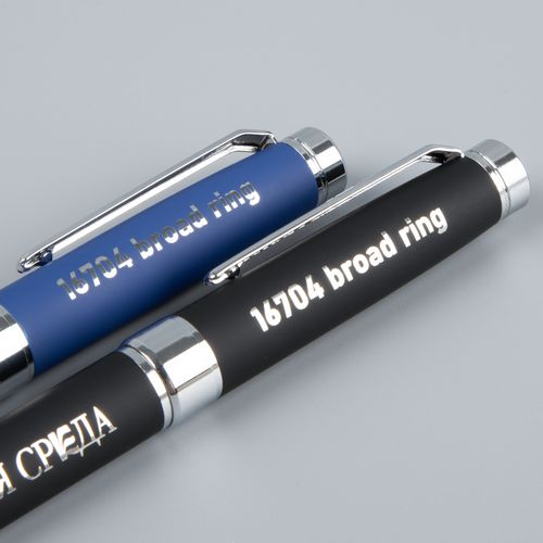 Ручка шариковая Broad Ring Soft Touch, темно-синяя