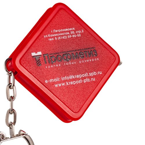 Брелок Square с рулеткой 1 м, красный