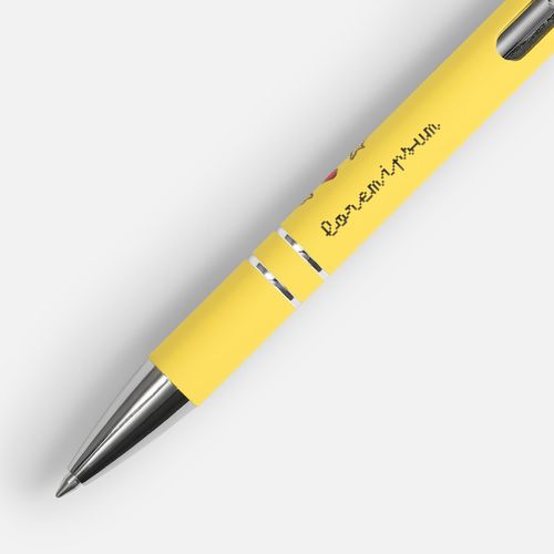 Ручка шариковая Keskus Soft Touch, желтая