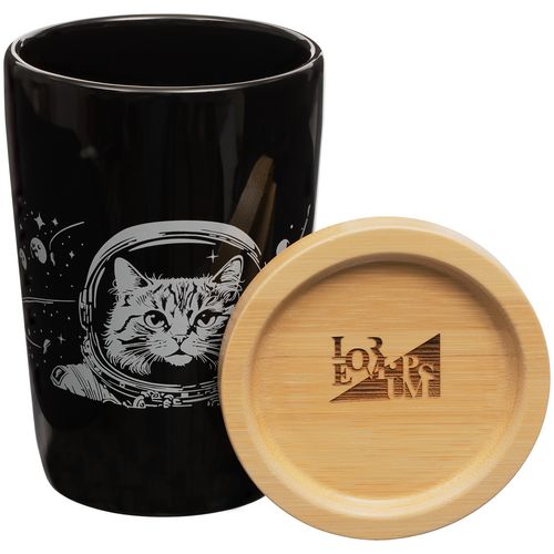 Кружка Vierra с крышкой-костером, черная