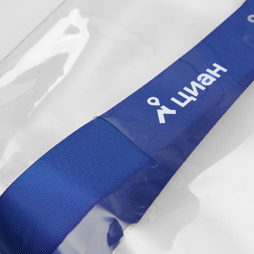 Шопер Clear Fest, ver.2, прозрачный с синими ручками