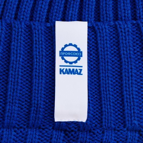 Вязаная шапка с козырьком Peaky, синяя (василек)