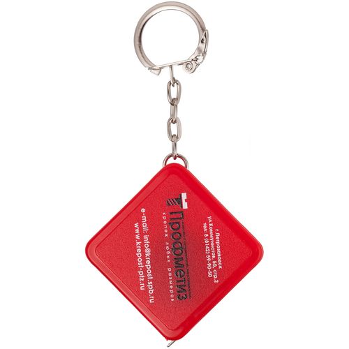 Брелок Square с рулеткой 1 м, красный