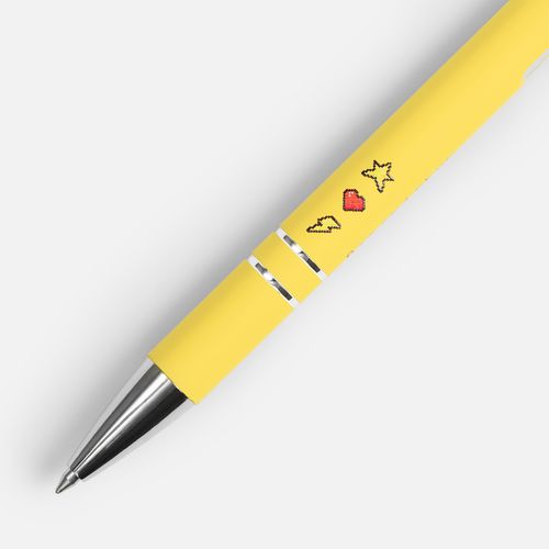 Ручка шариковая Keskus Soft Touch, желтая