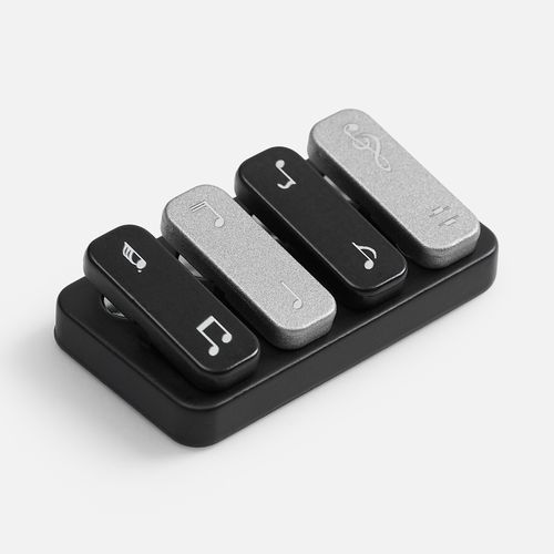 Антистресс-кликер Clacky, черный с серебристым