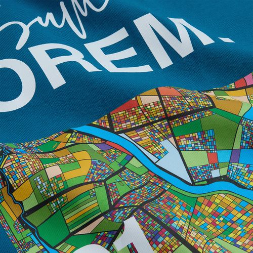 Футболка унисекс оверсайз Crosstown, бирюзовая (морская волна)