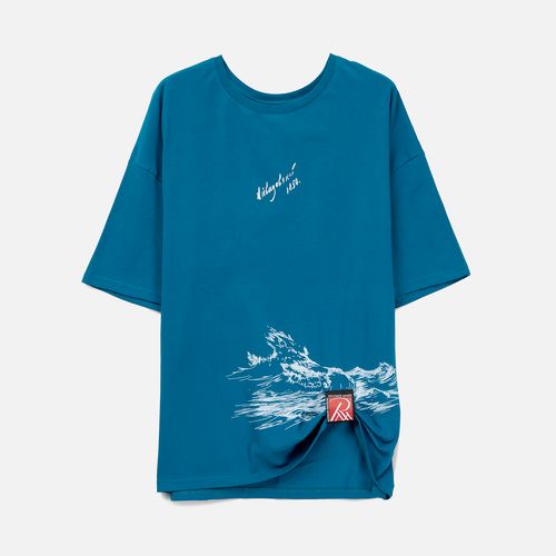 Футболка унисекс оверсайз Crosstown, бирюзовая (морская волна)