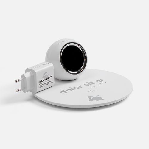 Станция беспроводной зарядки с часами и подсветкой GlobeBee, белая