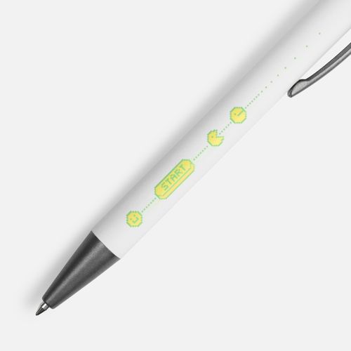 Ручка шариковая Atento Soft Touch со стилусом, белая