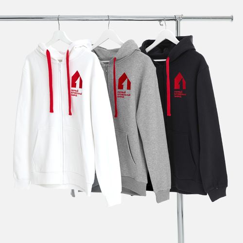 Толстовка на молнии с капюшоном Siverga Heavy 2.0, серый меланж