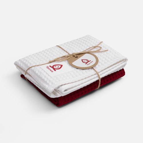 Набор кухонных полотенец Good Wipe, белый с красным