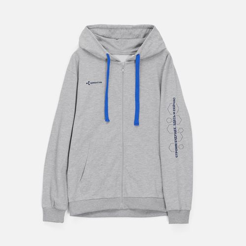 Толстовка на молнии с капюшоном Siverga 2.0, серый меланж