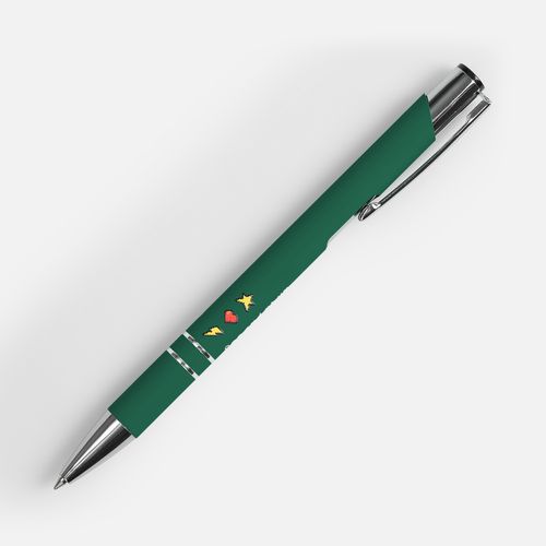 Ручка шариковая Keskus Soft Touch, зеленая