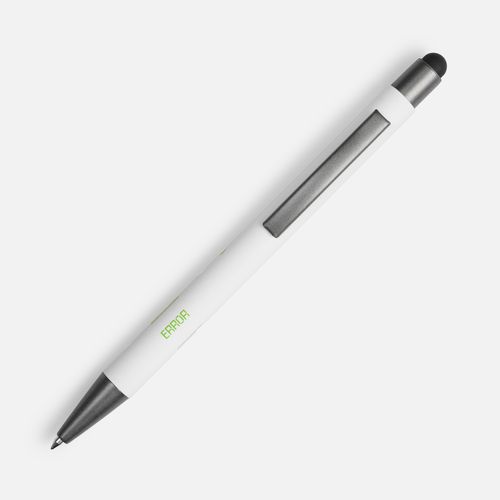 Ручка шариковая Atento Soft Touch со стилусом, белая