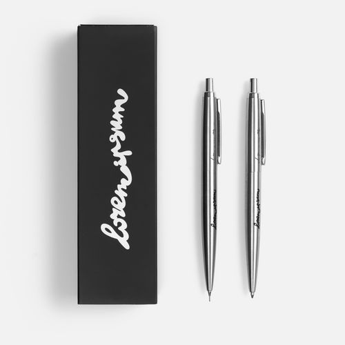 Набор из механического карандаша и ручки Poetica, серебристый