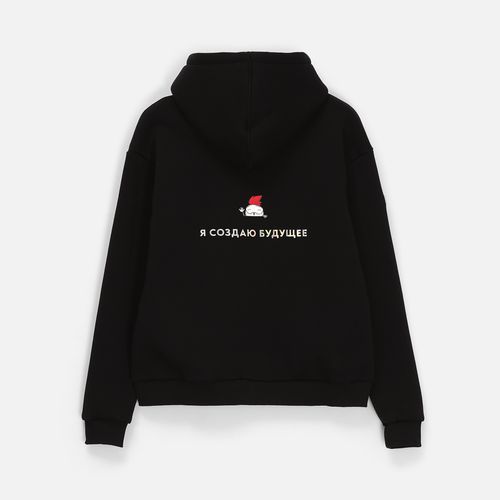 Толстовка унисекс оверсайз Zippy, черная