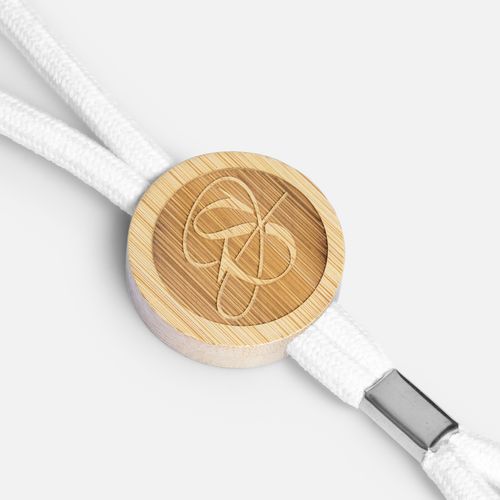 Шнурок для бейджа Tube Wood, белый