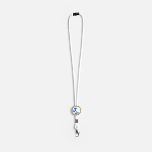 Шнурок для бейджа Tube Wood, белый