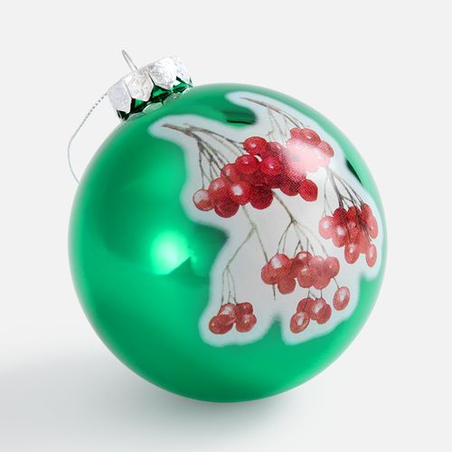 Елочный шар Finery Gloss, 8 см, глянцевый зеленый