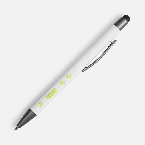 Ручка шариковая Atento Soft Touch со стилусом, белая