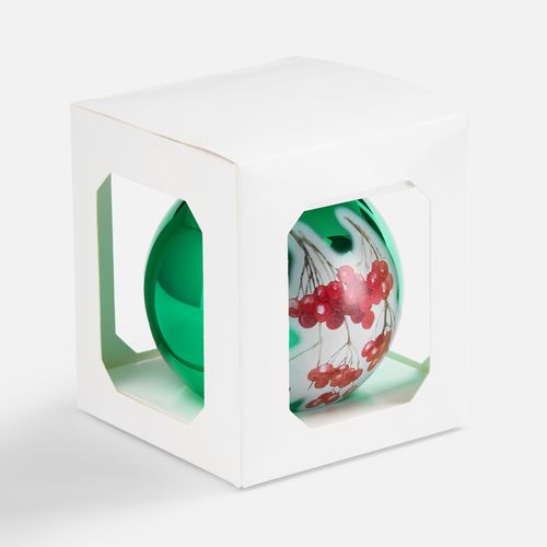 Елочный шар Finery Gloss, 8 см, глянцевый зеленый