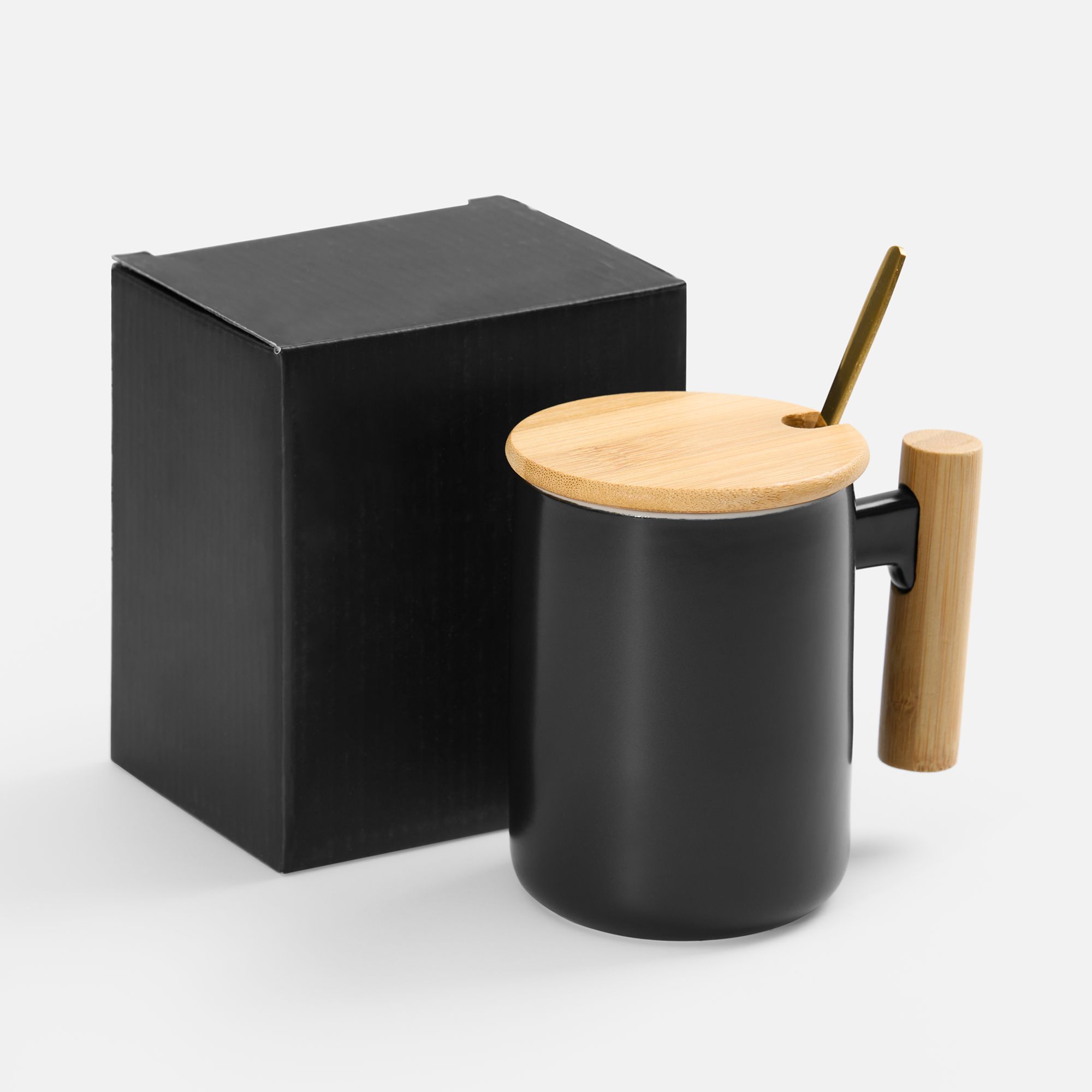 Кружка с ложкой Eco Fusion, черная