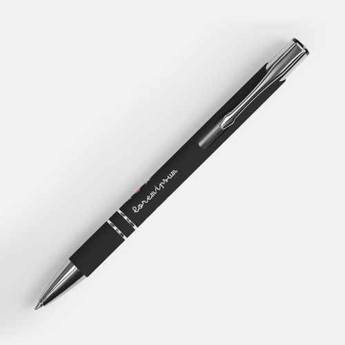 Ручка шариковая Keskus Soft Touch, черная