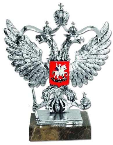 Скульптура «Герб России», серебряный декор