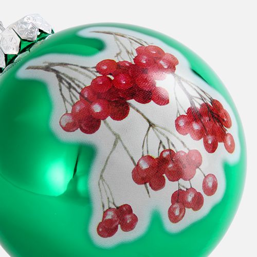 Елочный шар Finery Gloss, 8 см, глянцевый зеленый