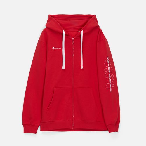 Толстовка на молнии с капюшоном Siverga Heavy 2.0, красная