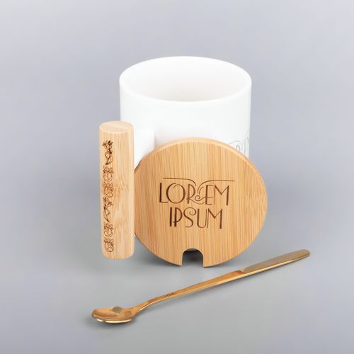 Кружка с ложкой Eco Fusion, белая