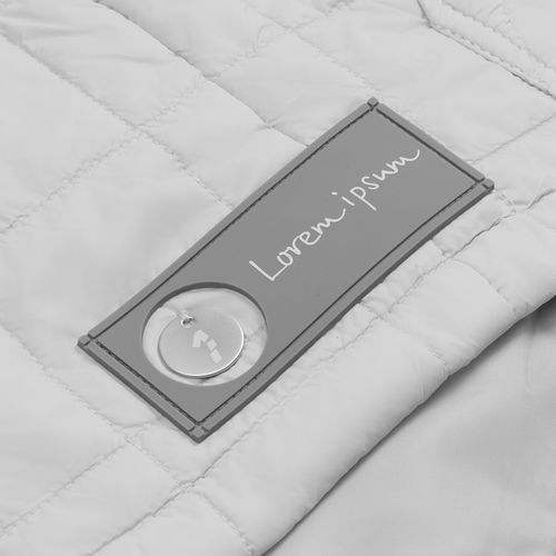 Лейбл из ПВХ с вырубкой «Круг», серый