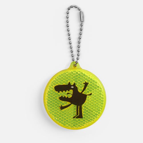 Пешеходный светоотражатель с цепочкой «Круг», неон-желтый