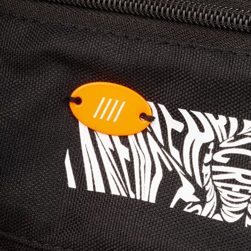 Шильдик металлический Alfa Oval, оранжевый неон