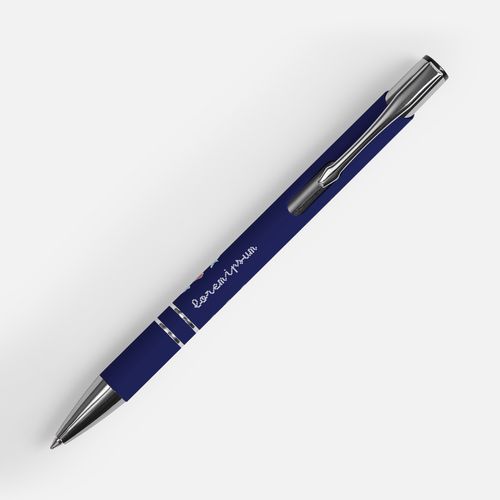 Ручка шариковая Keskus Soft Touch, темно-синяя