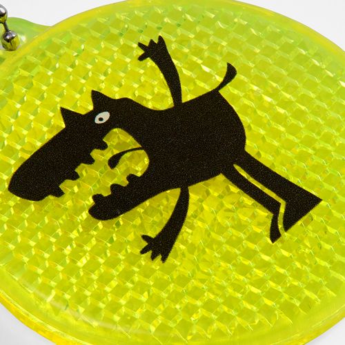 Пешеходный светоотражатель с цепочкой «Круг», неон-желтый