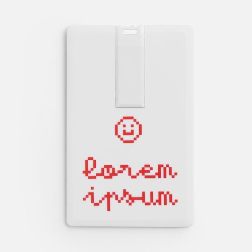 Флешка Card, 8 Гб, белая с УФ-печатью и тампопечатью